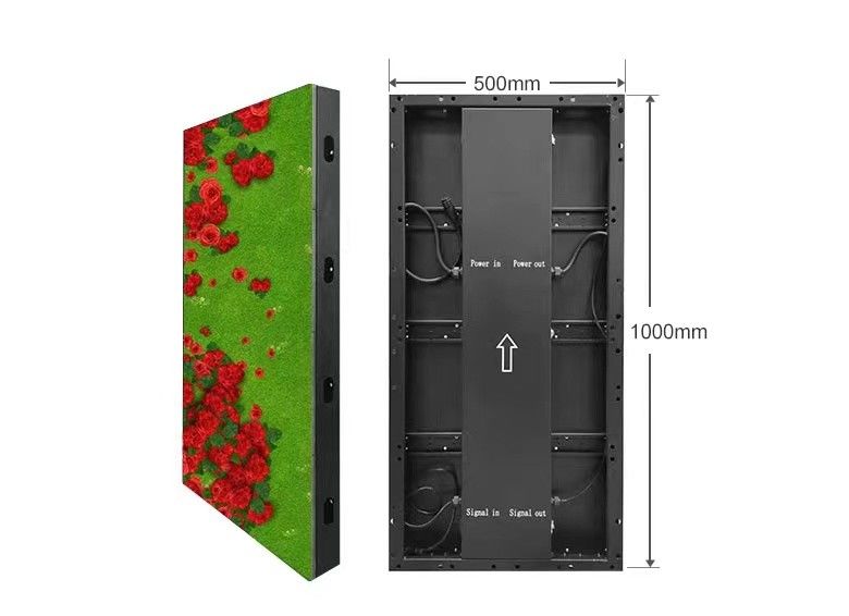 P3.91-7.86 Buiten 500*1000 acryl-LED-display met gegoten aluminium grondscherm 1920hz